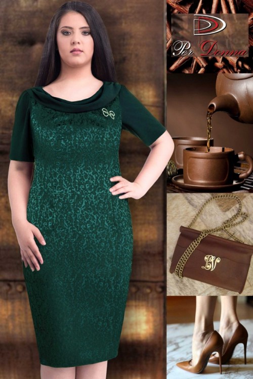 Rochie eleganta verde Dorina