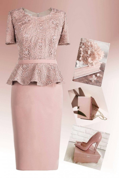 Rochie cu peplum din dntela...