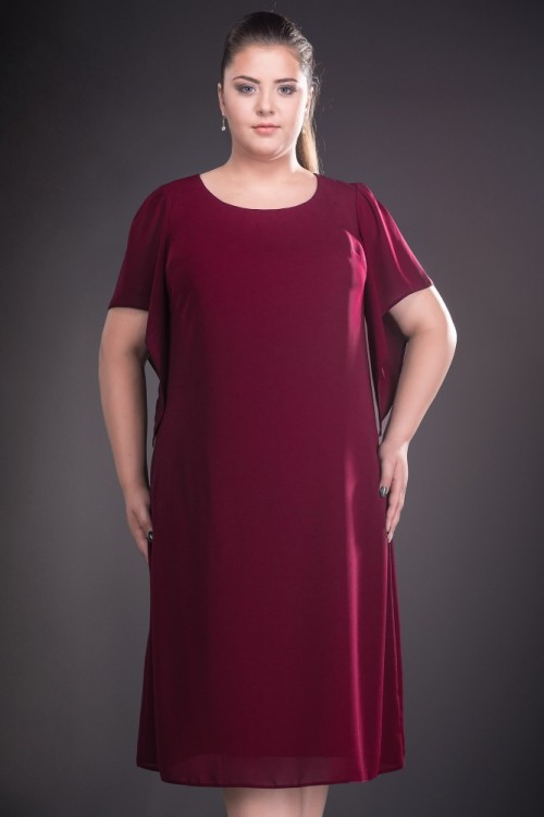 Rochie voal bordo Casiana
