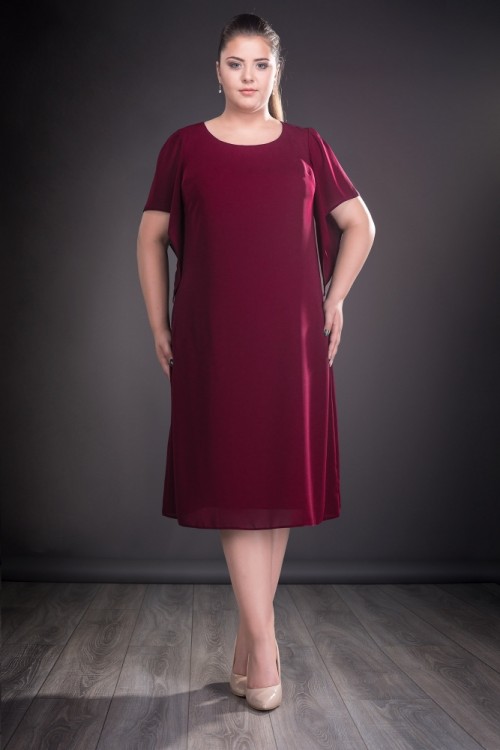 Rochie voal bordo Casiana
