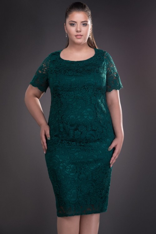 Rochie verde din dantela Iulia