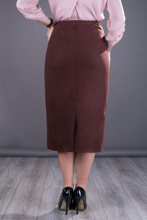 Fusta dama din stofa maro...