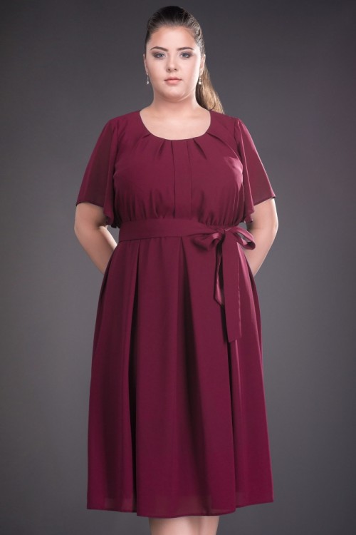 Rochie din voal bordo Raisa