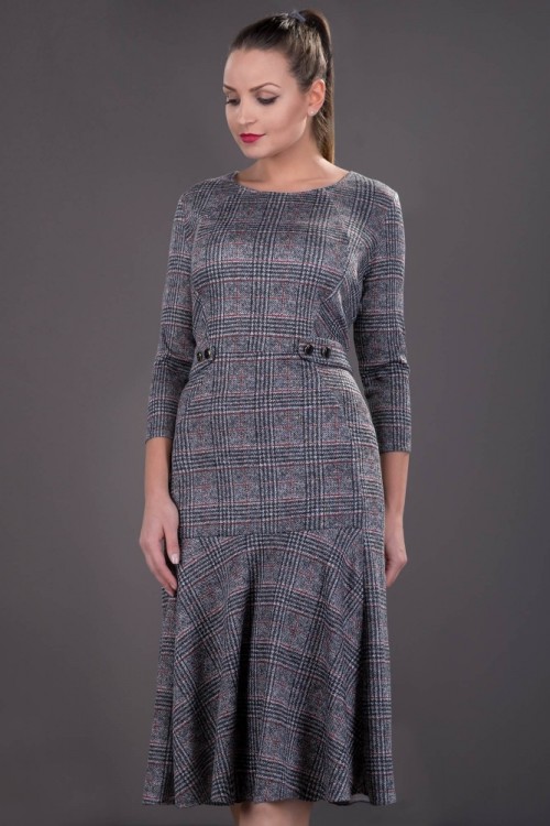 Rochie cu carouri xxl Geanina