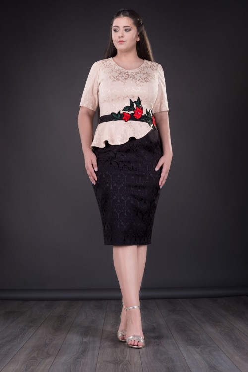 Rochie eleganta bej cu...