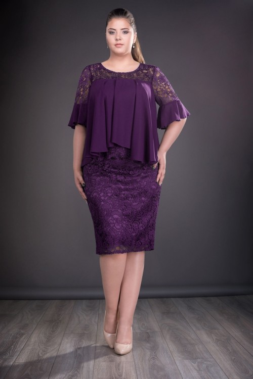Rochie mov din dantela Sanda