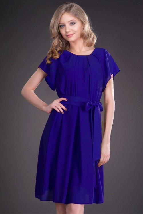 Rochie albastra din voal Raisa