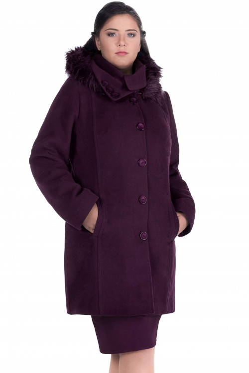 Palton dama din stofa mov...