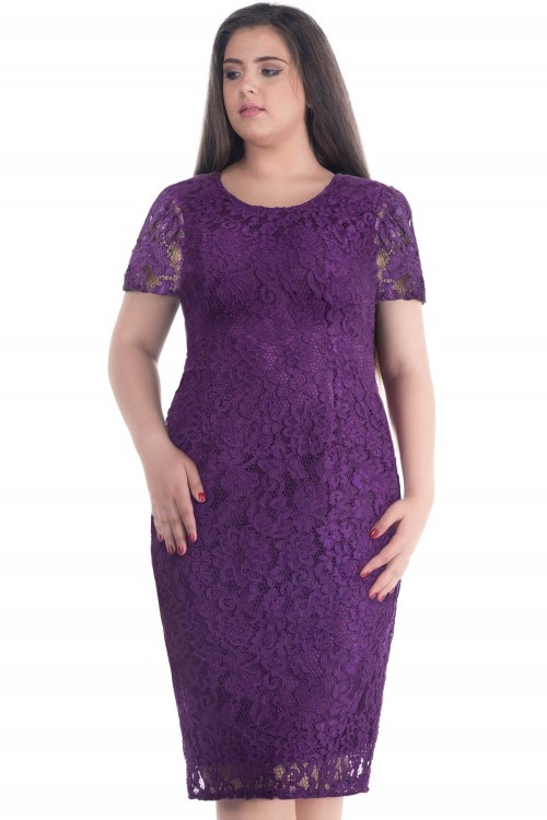 Rochie dantela mov Iris